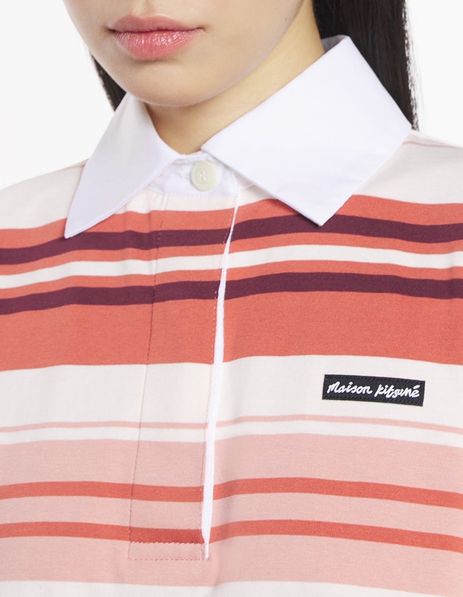Robe polo à manches courtes avec étiquette tissée - Porcelaine Pink