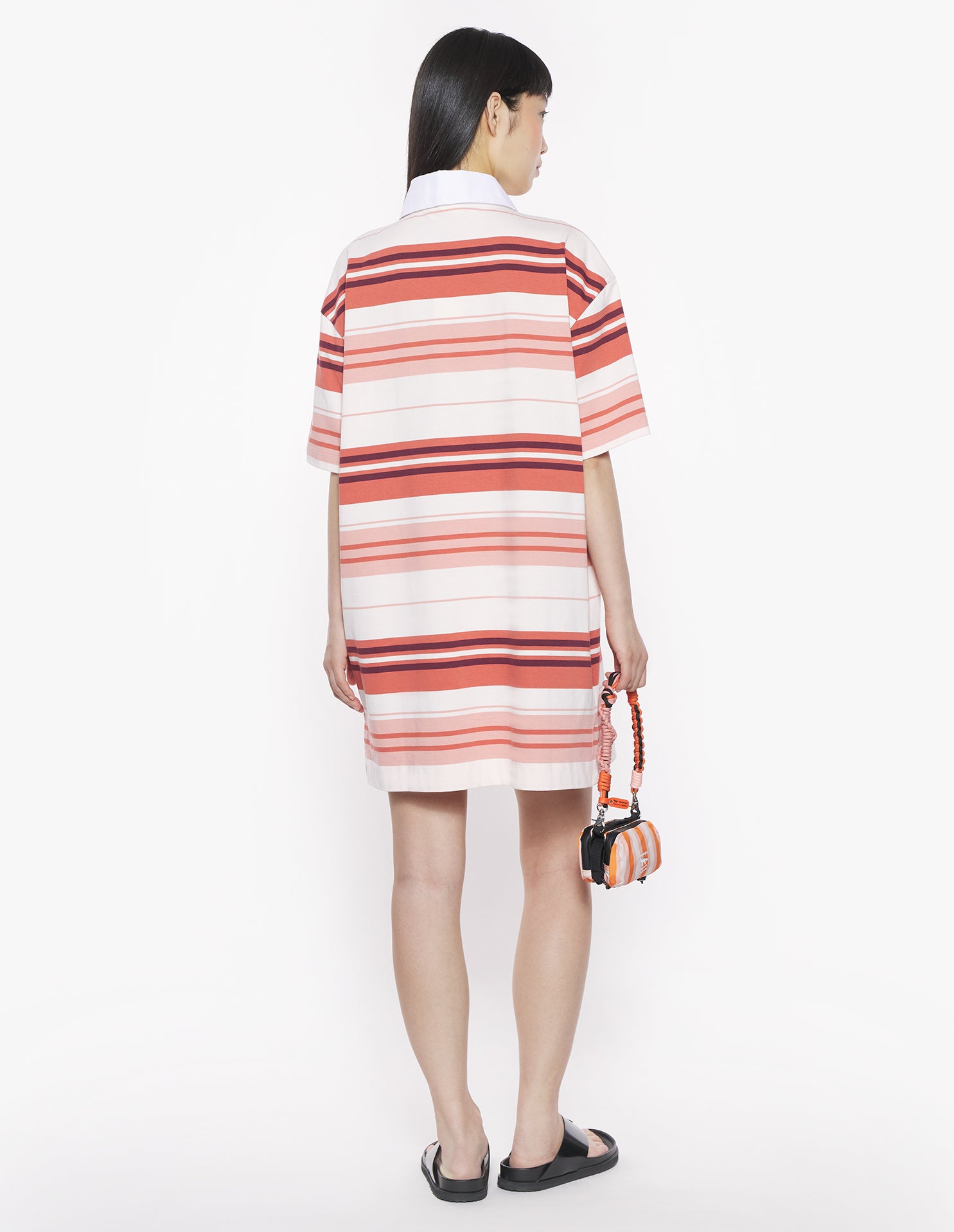 Robe polo à manches courtes avec étiquette tissée - Porcelaine Pink