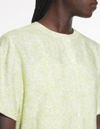 Short-sleeved tasseled mini dress - Lime Print