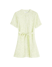 Robe courte à manches courtes - Lime Print