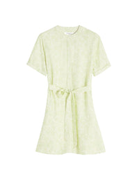 Mini robe manches courtes à godets - Lime Print
