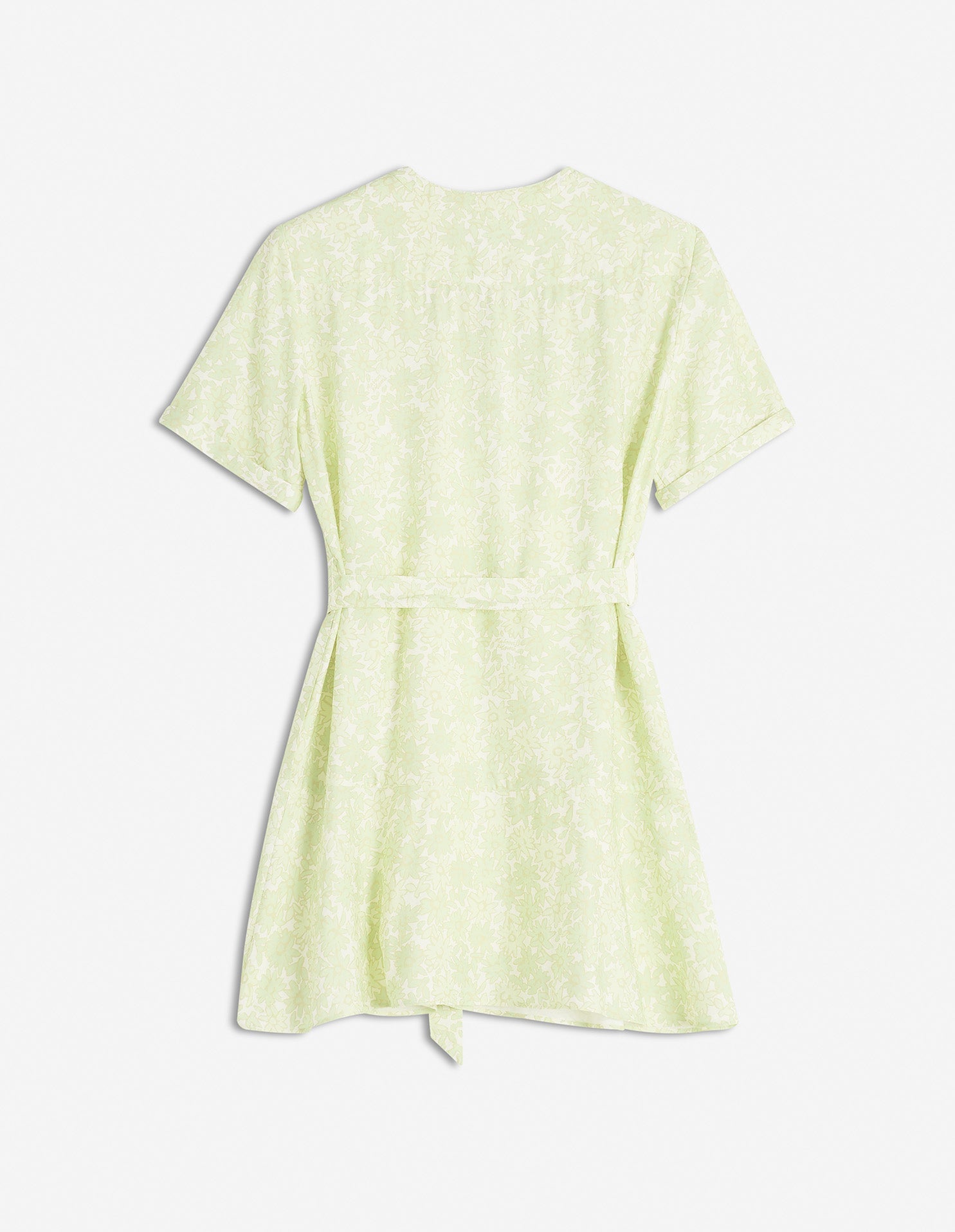 Mini robe manches courtes à godets - Lime Print