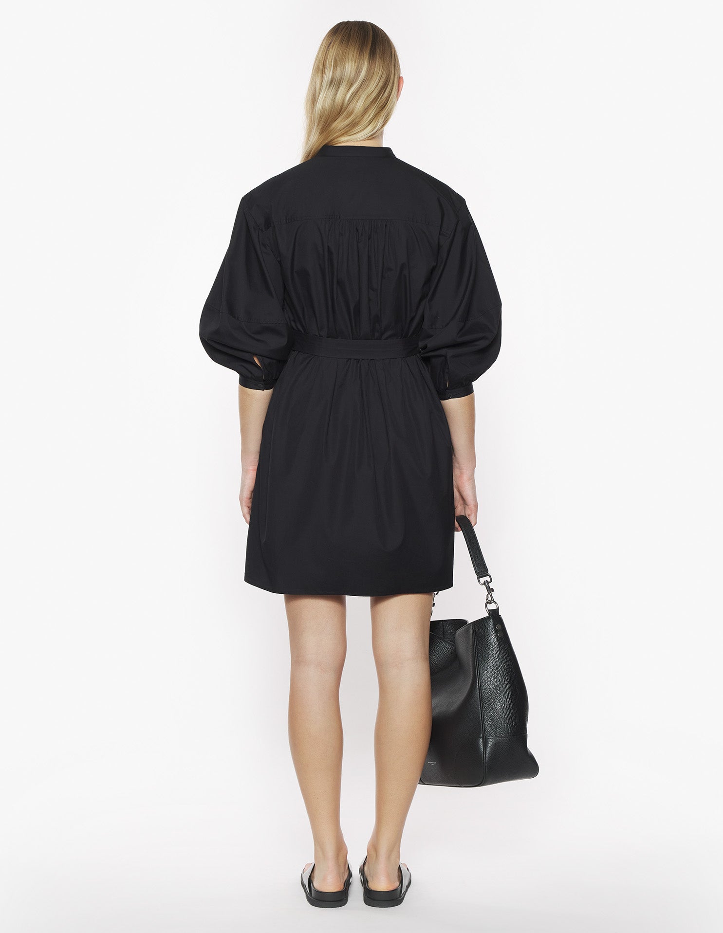 Crafted Embroidery Maxi Sleeve Dress - Black