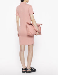Ribbed polo dress - Porcelaine Pink