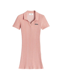 Ribbed polo dress - Porcelaine Pink