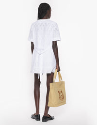 Robe courte à godets et broderies anglaises - White