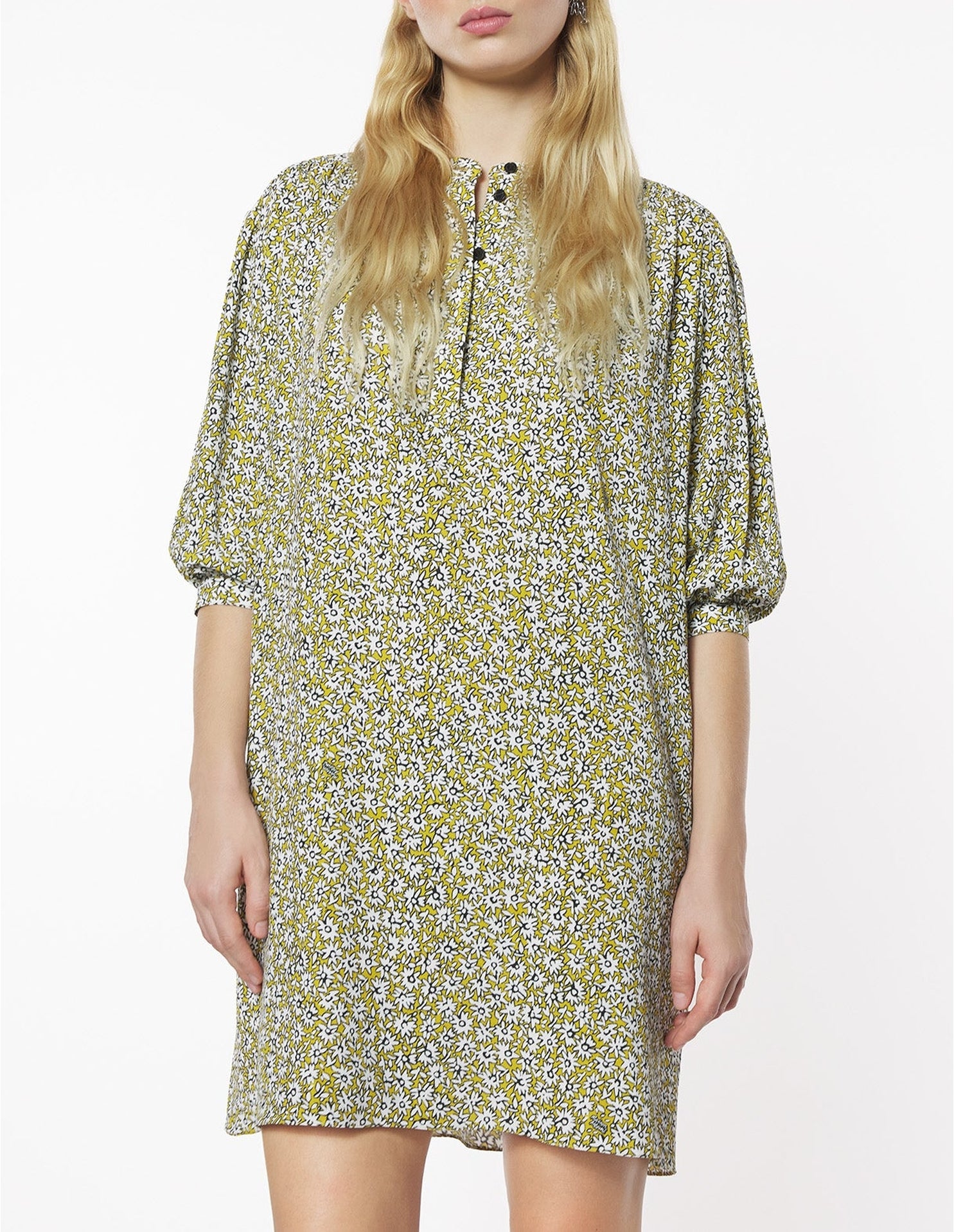 Gathered tunic dress - Mimosa Print