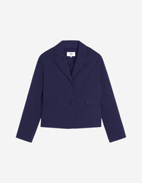 Blazer coupe ajustée seersucker rayé - Navy