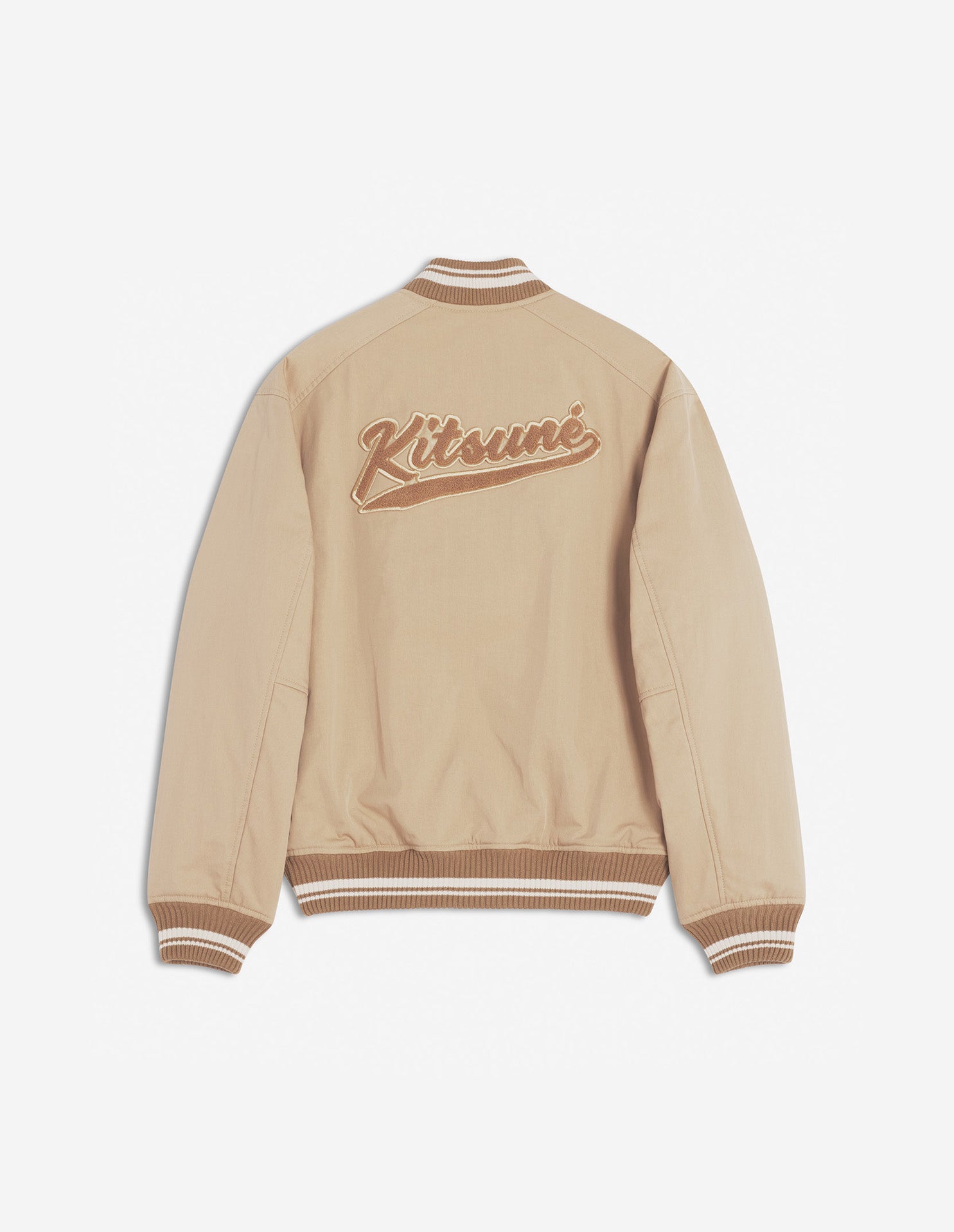 Teddy jacket with embroidered patch - Tannin