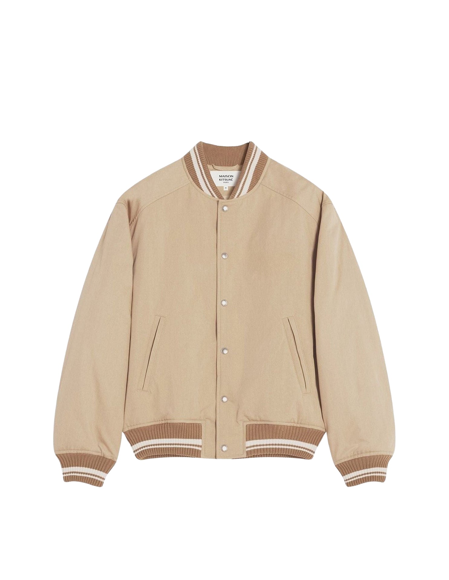 Teddy jacket with embroidered patch - Tannin