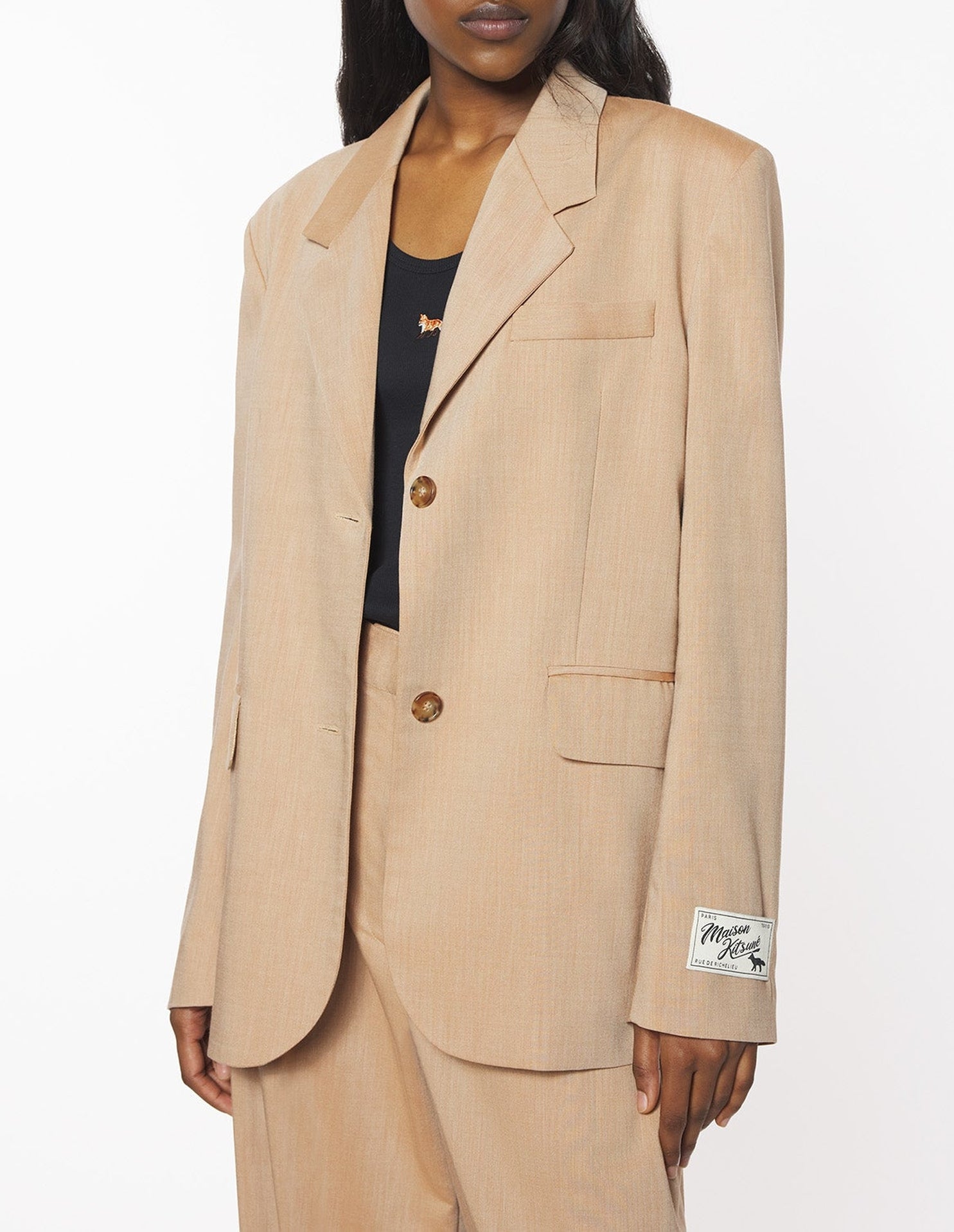 Wool suit jacket - Sandlewood