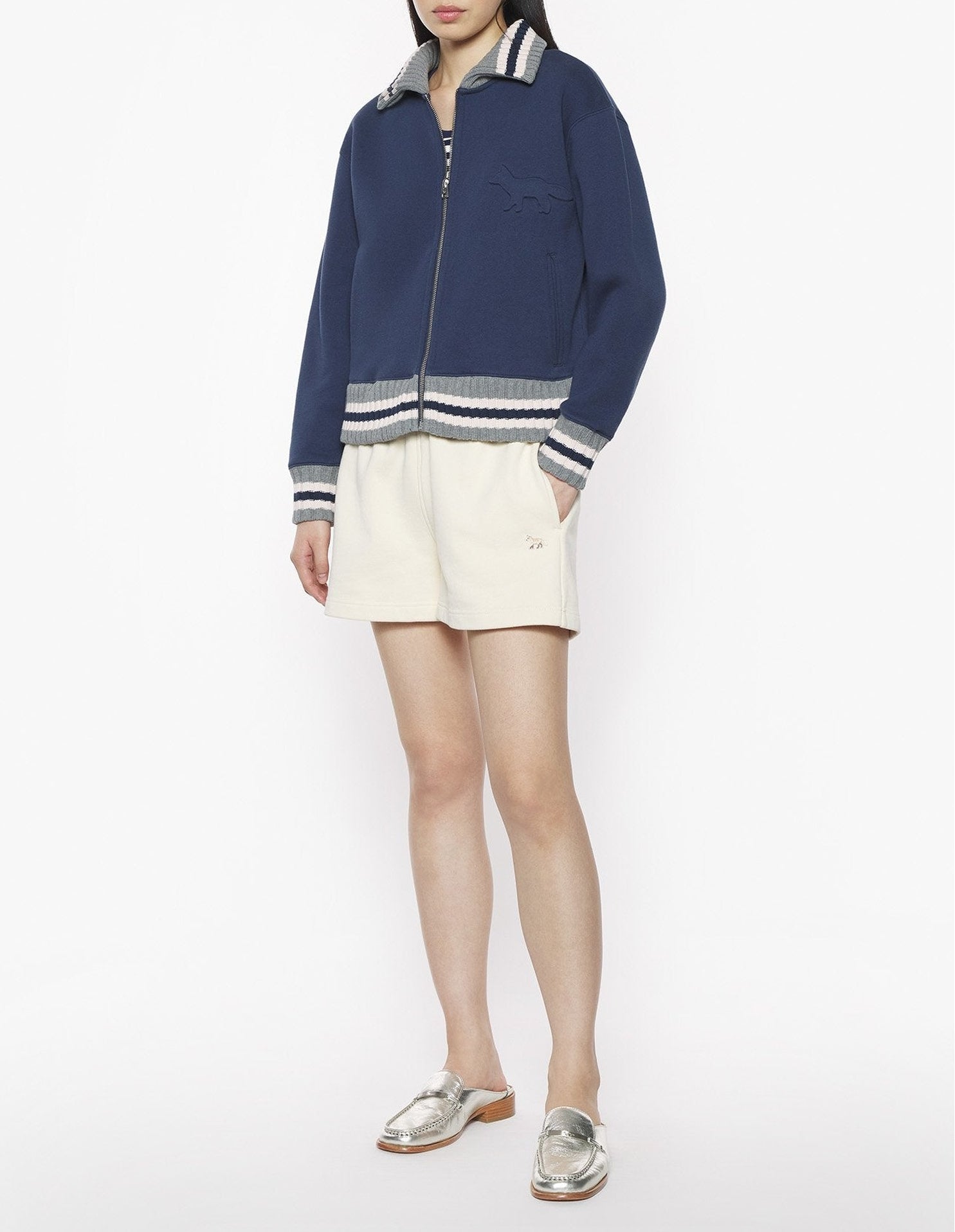 Jacket with embossed logo - Ink Blue