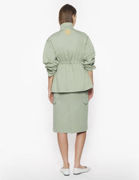 Safari short parka with drawstring - Court Green