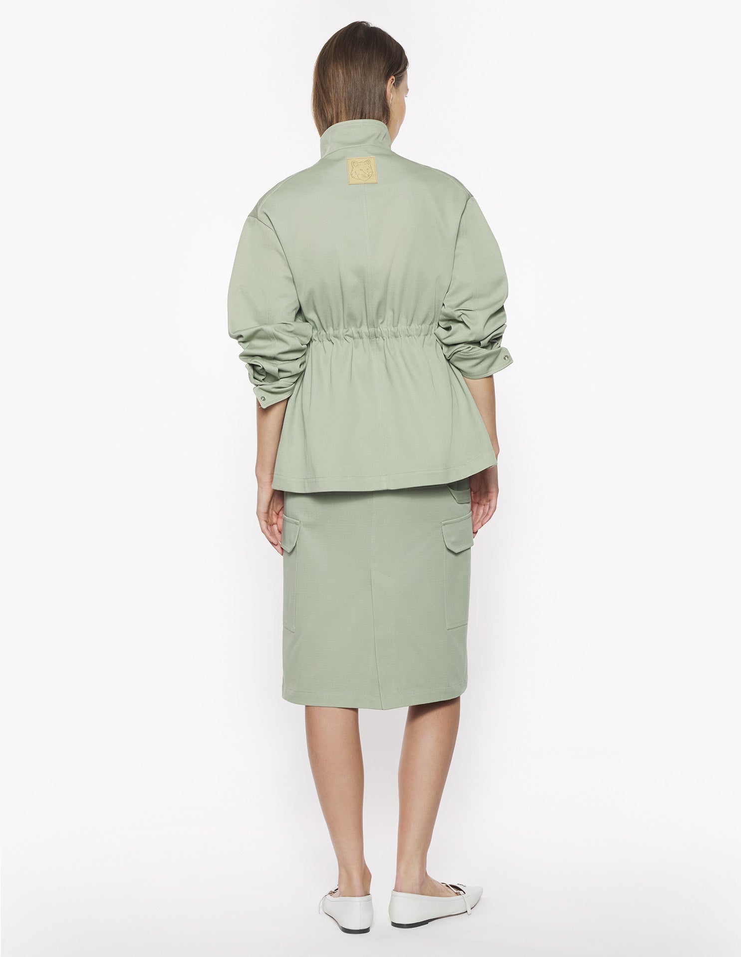 Safari short parka with drawstring - Court Green