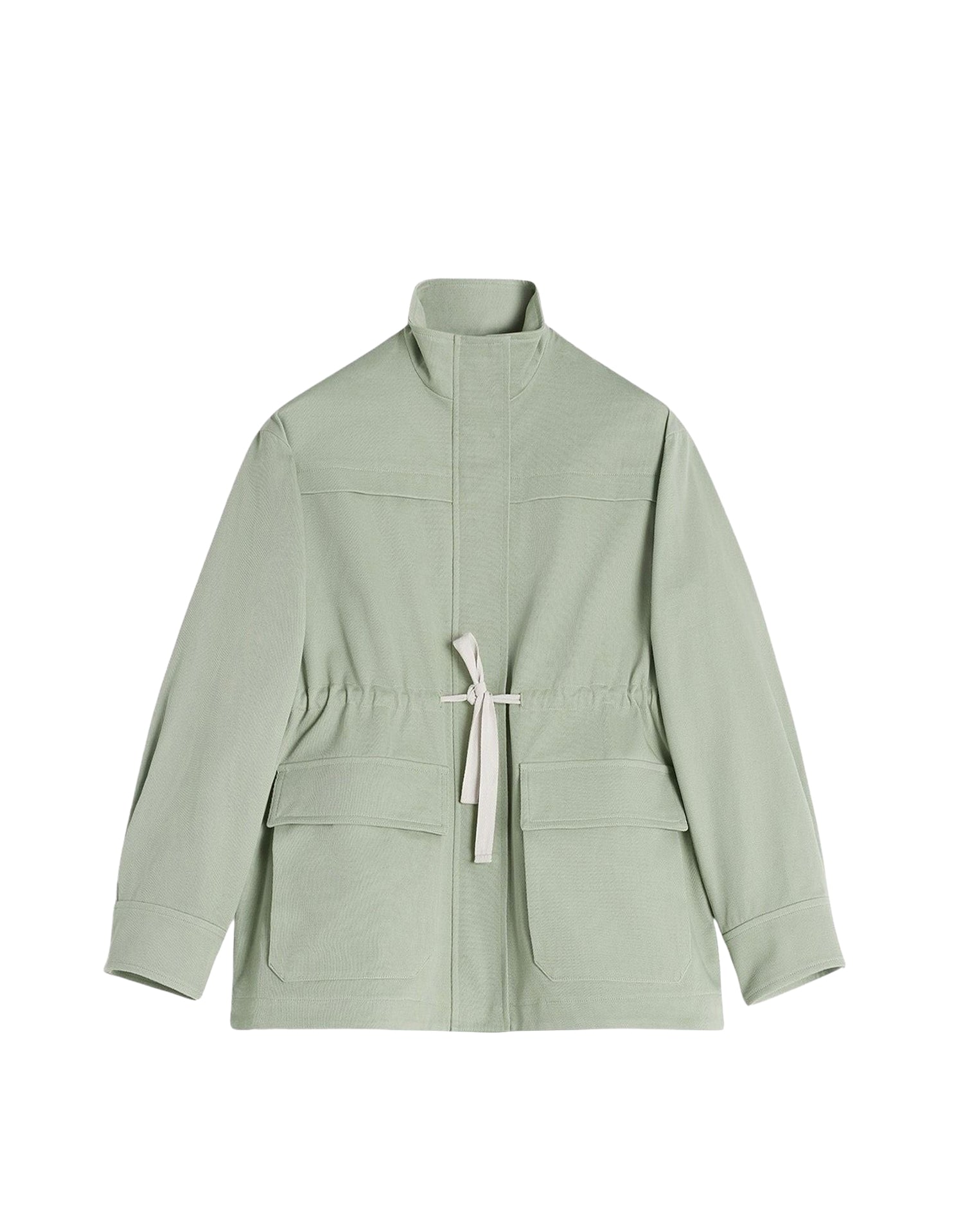 Safari short parka with drawstring - Court Green