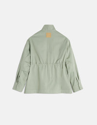 Safari short parka with drawstring - Court Green