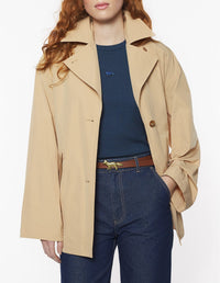 Short trench coat in technical fabric - Chamois