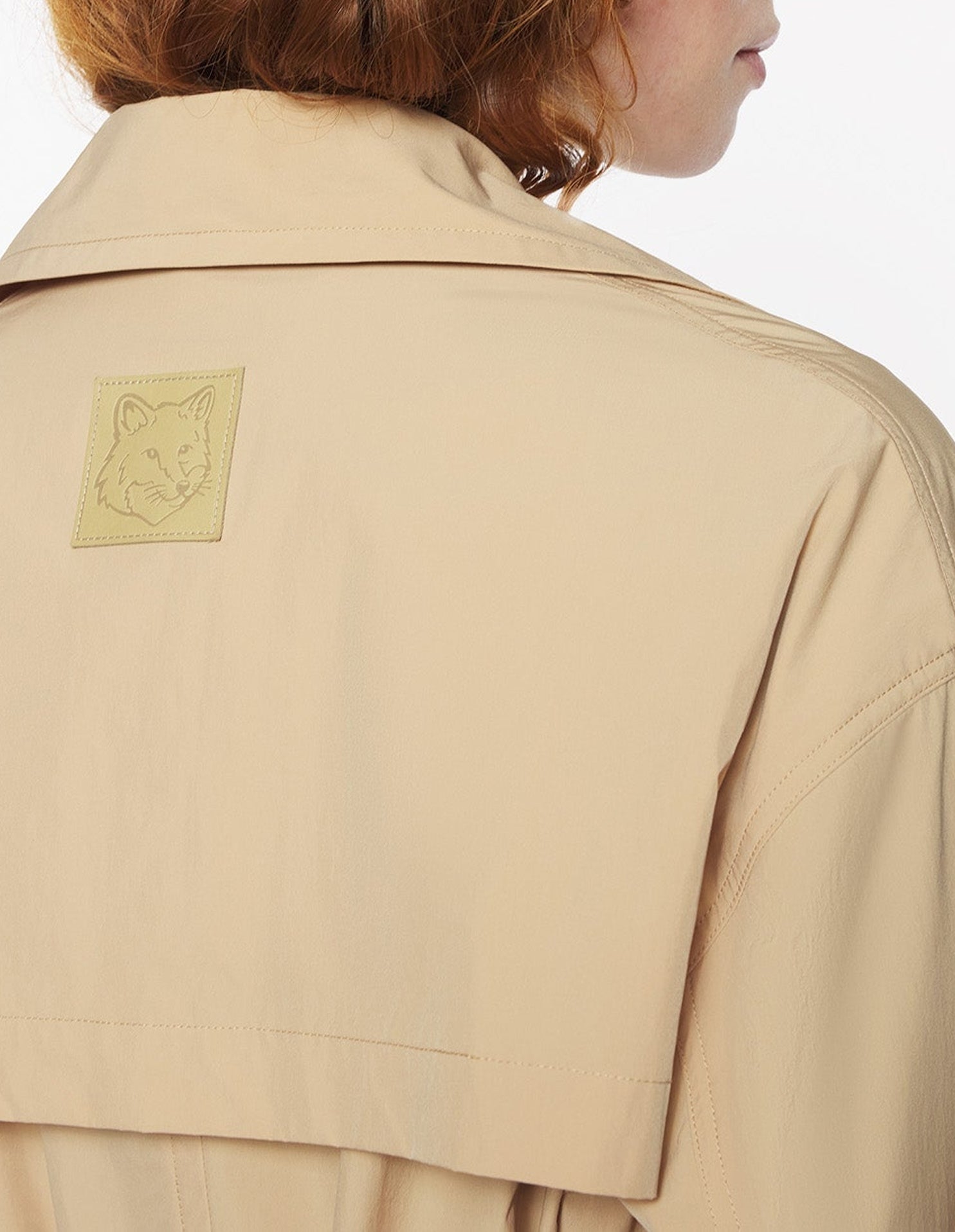 Short trench coat in technical fabric - Chamois