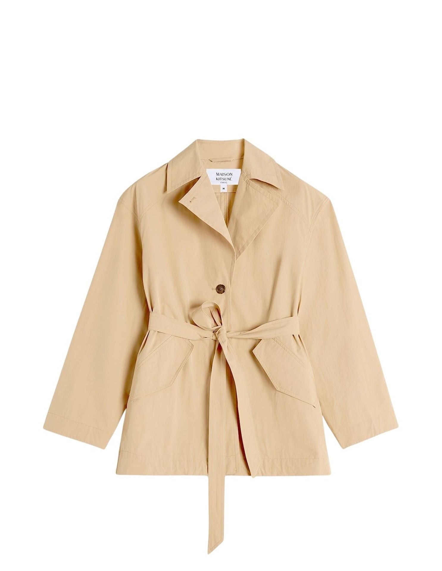 Short trench coat in technical fabric - Chamois