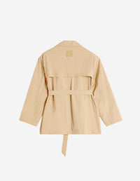 Short trench coat in technical fabric - Chamois