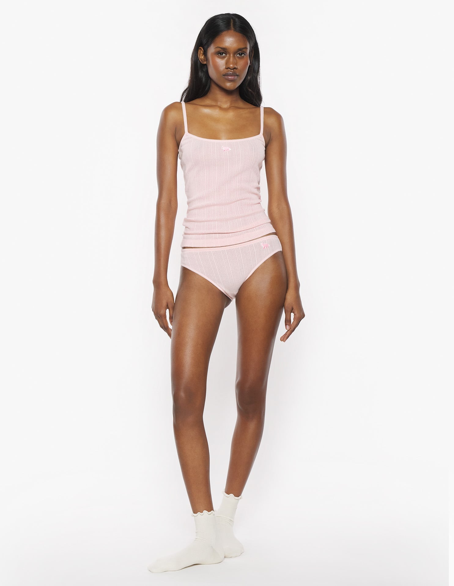 Pointelle Baby Fox Panties - Rosewater
