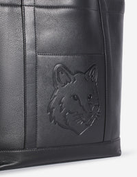 Sac cabas moyen en cuir Fox head - Black