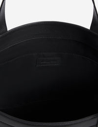 Fox head medium leather tote bag - Black