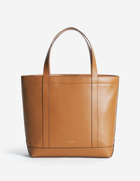 Fox head medium leather tote bag - Brown