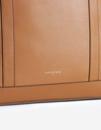 Fox head medium leather tote bag - Brown