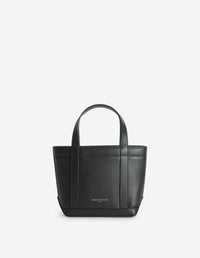 Fox head mini leather tote bag - Black