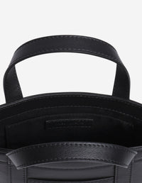 Mini sac cabas en cuir Fox head - Black