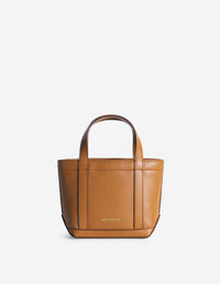 Fox head leather mini shopping bag - Brown