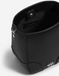 Leather boogie bucket bag - Black