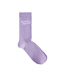 Maison Kitsuné embroidered socks - Lavender Fields