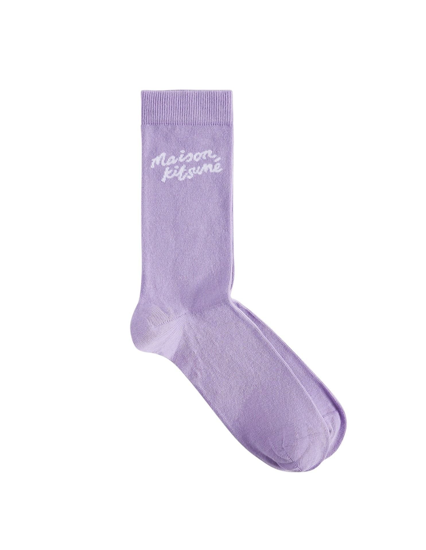 Maison Kitsuné embroidered socks - Lavender Fields