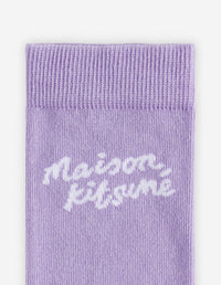 Maison Kitsuné embroidered socks - Lavender Fields