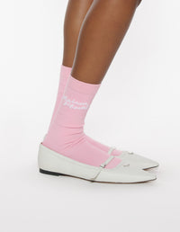 Logo jacquard socks - Begonia