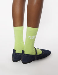 Logo jacquard socks - Lime