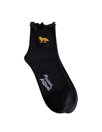 Chaussettes Baby Fox brodé Handwriting - Black