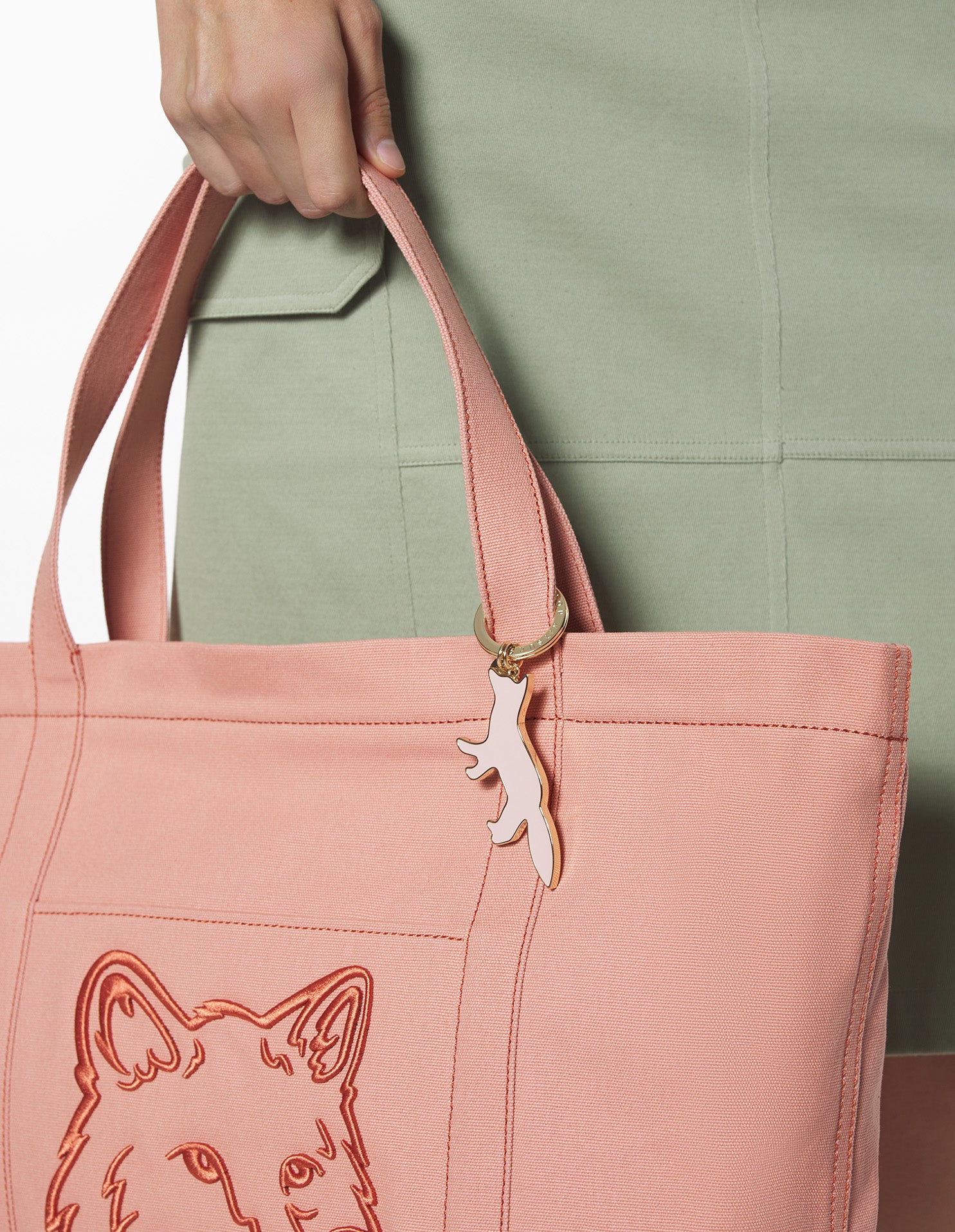 Fox profile key ring - Rosewater