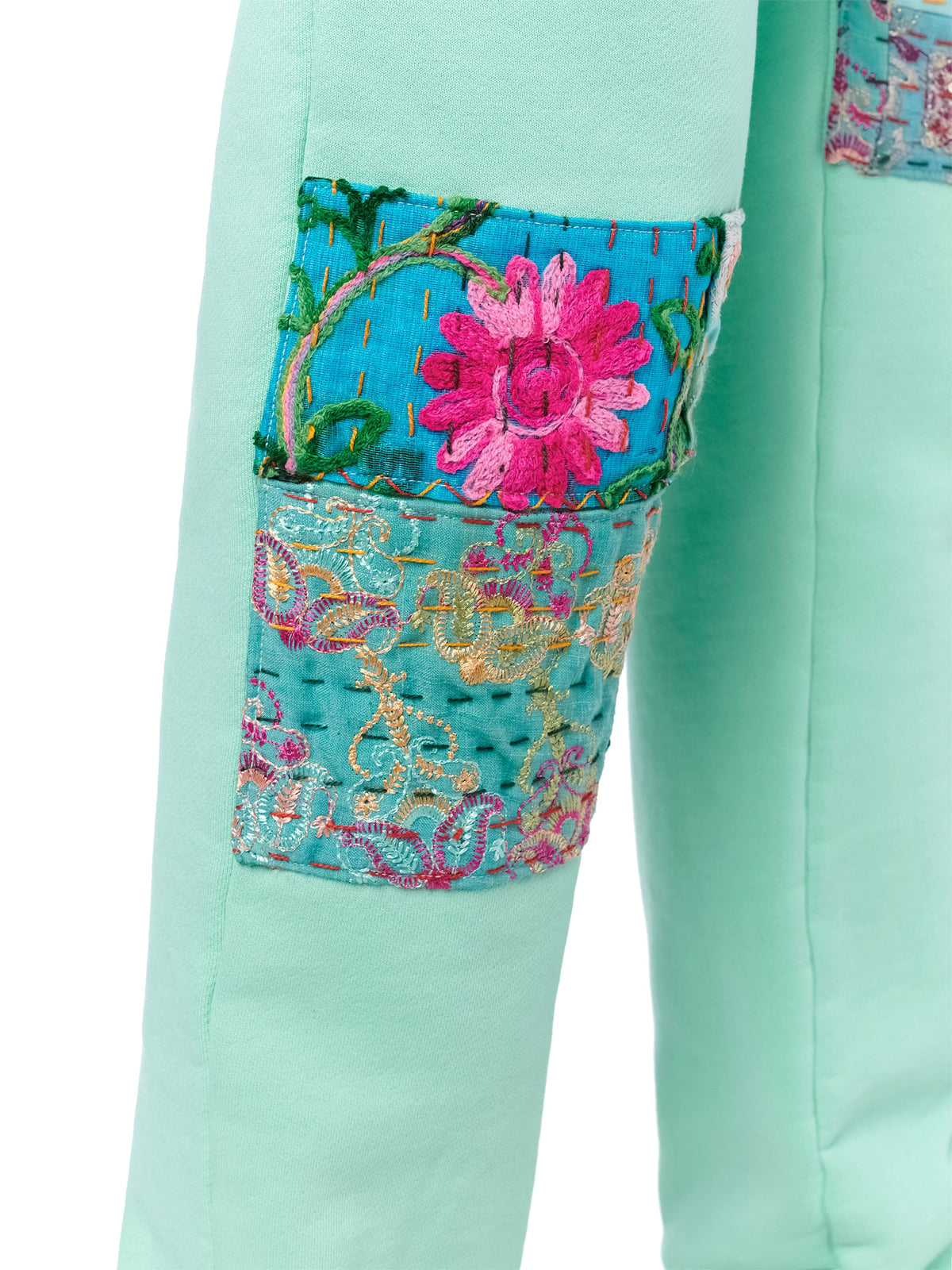 QUILTED ART PATCH SWEATPANTS