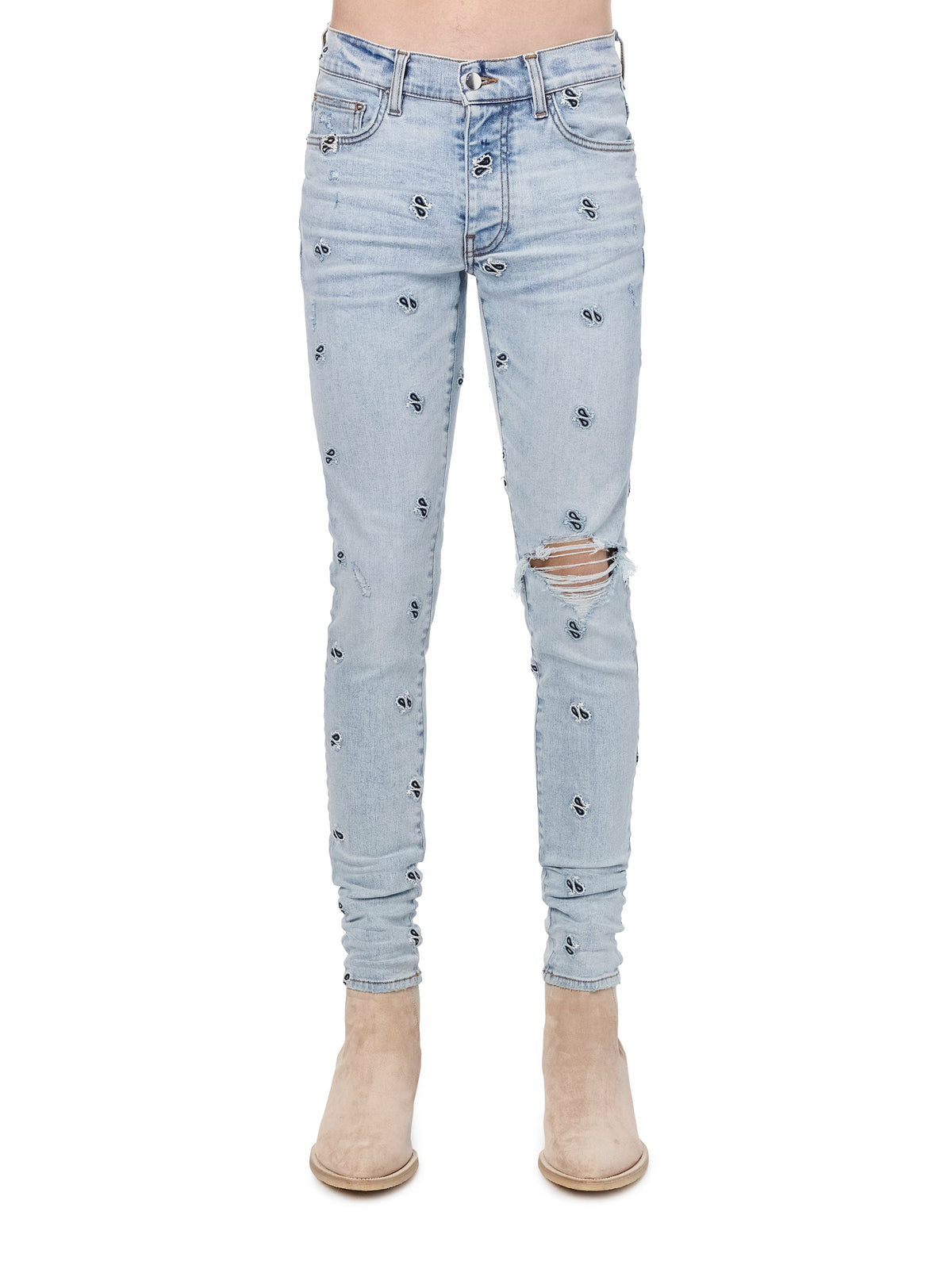 EMBROIDERY PAISLEY BROKEN JEAN