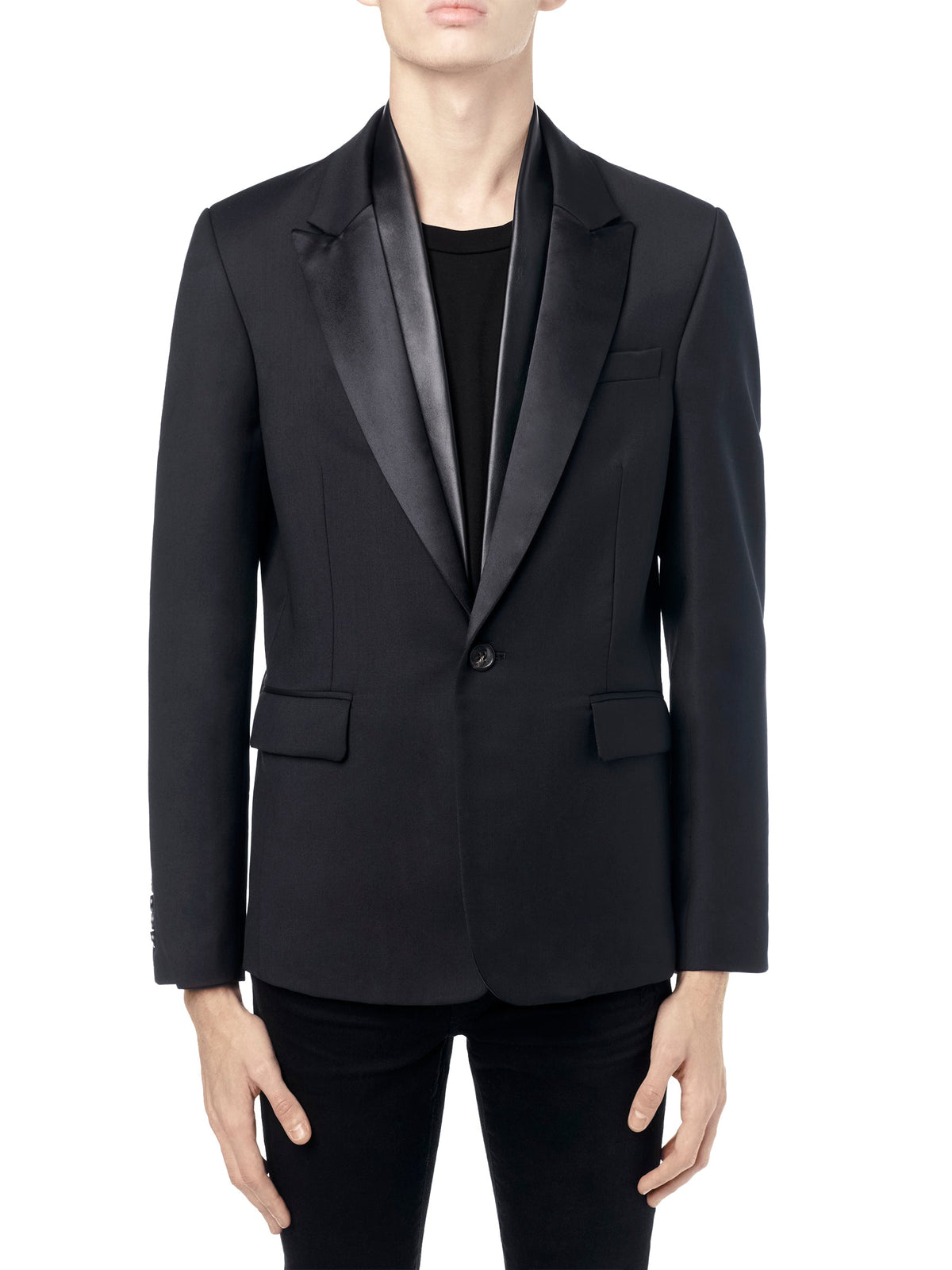 LEATHER SCARF BLAZER