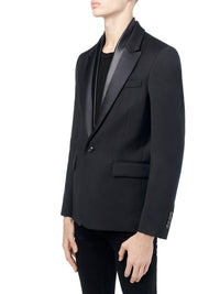 LEATHER SCARF BLAZER