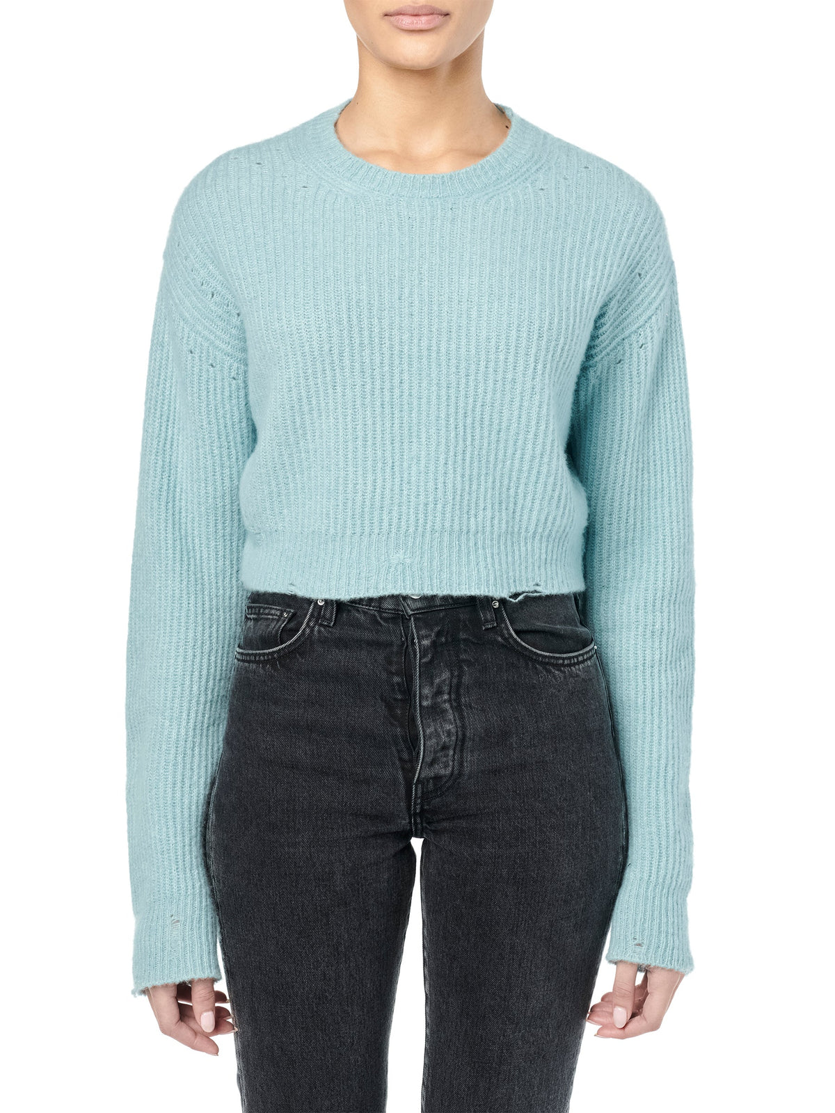 CASHMERE SLIK RIB LS CROP TOP