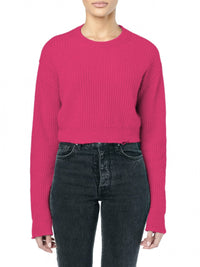CASHMERE SLIK RIB LS CROP TOP