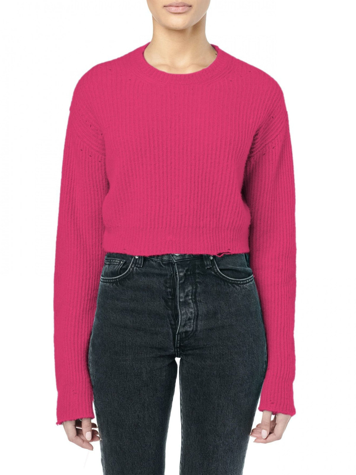CASHMERE SLIK RIB LS CROP TOP