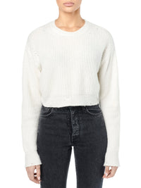 CASHMERE SLIK RIB LS CROP TOP