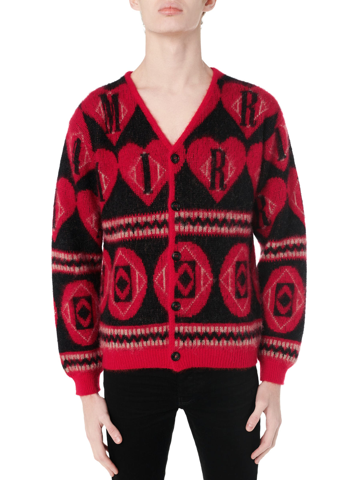 MOHAIR LOGO HEART CARDIGAN