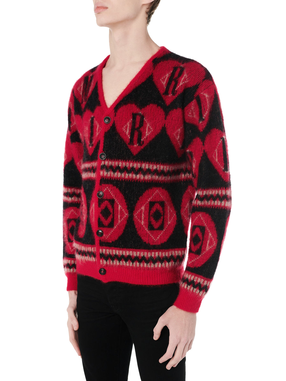 MOHAIR LOGO HEART CARDIGAN